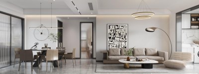 现代简约客餐厅3D模型下载